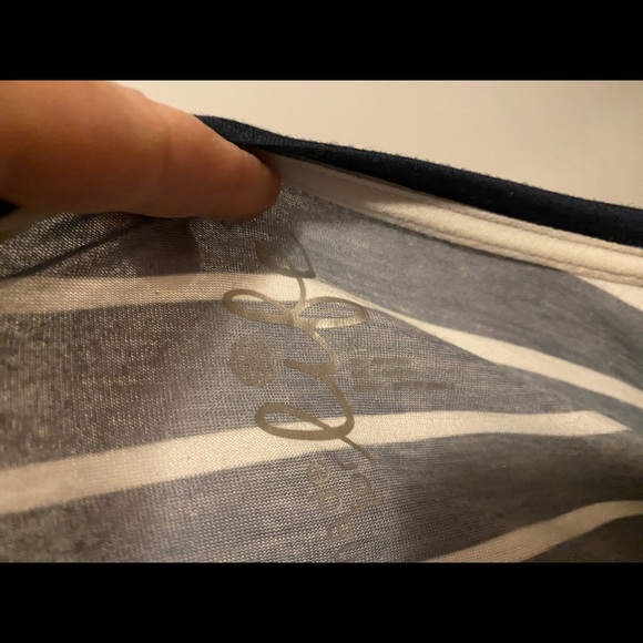 Navy white striped nautical themed top - Picture 4 of 6